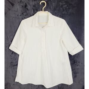 COS white cuff sleeve pop over top Size 4 Minimal Classic Clean Girl